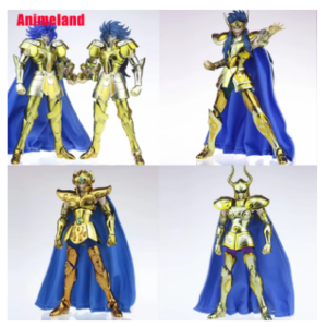 Figura MST Saint Seiya Myth Cloth Aquarius Camus Leo Aiolia Capricorn Shura Gemini Saga Kanon Plus 3.0 Gold Cavaleiros do Zodíaco